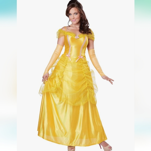 Final Price⬇️ Pretty Yellow Beauty and the Beast 'Belle' Costume Ladies Size M - Picture 1 of 5